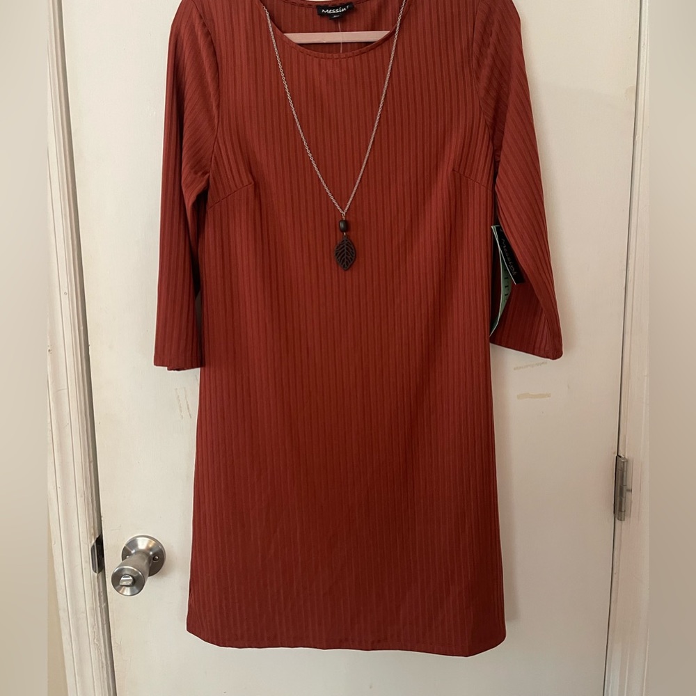Ross/Messini Petite ( PL ) beautiful dark/burnt Orange dress!